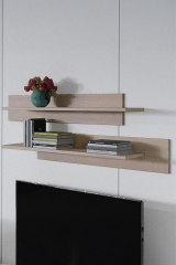 Sonoma Renk Dekoratif Duvar Rafı | 2 Katlı Modern Kitaplık Raf Seti | Duvara Monte TV Üstü Raf Modelleri | Duvar Tipi Şık Raf Sistemleri