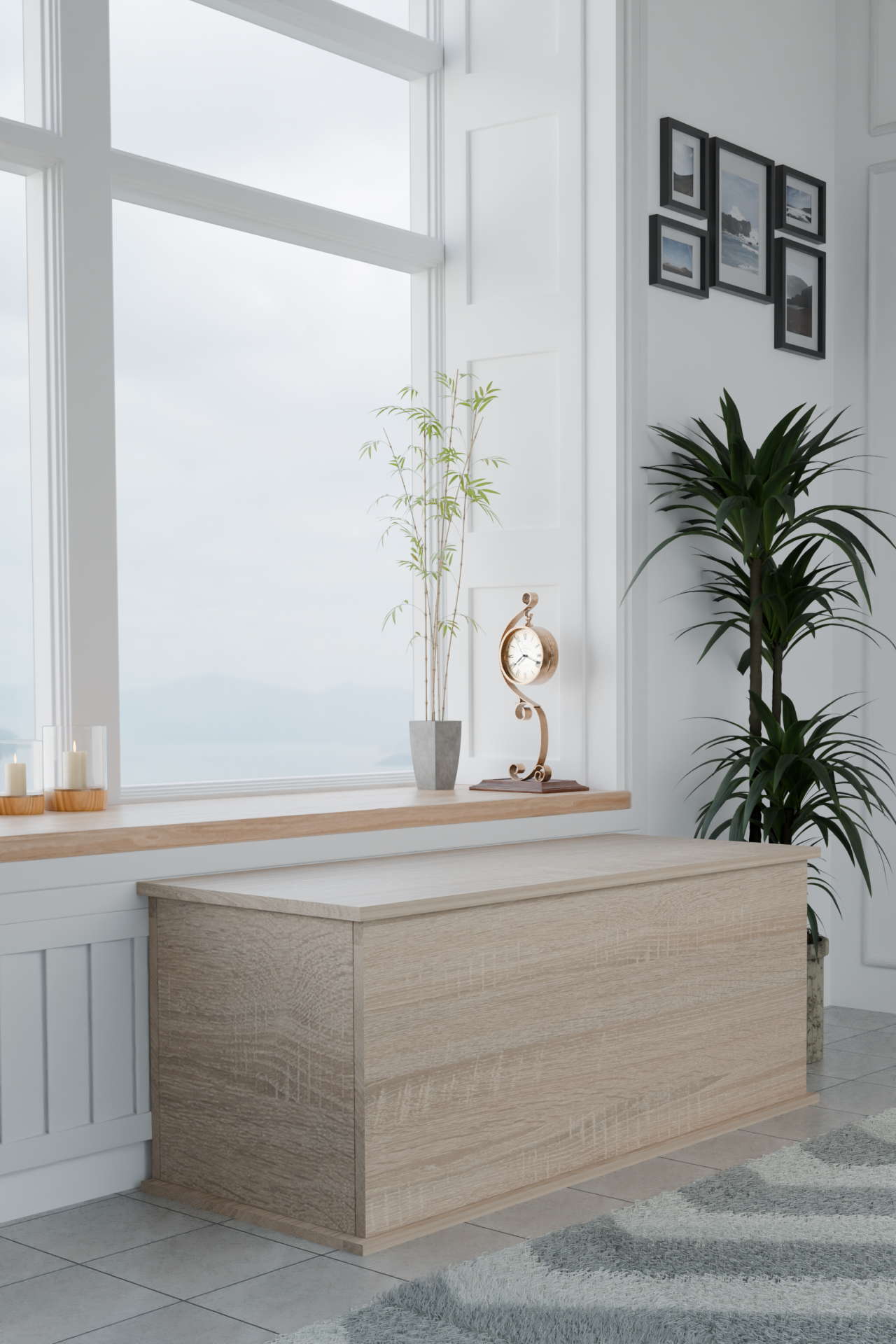 Pratik ve Şık Kapaklı Sandık | Geniş İç Hacimli Çok Amaçlı Depolama Kutusu |Salon, Çocuk Odası ve Yatak Odası İçin Modern Tasarımlı Kapaklı Sandık 100 cm Sonomo