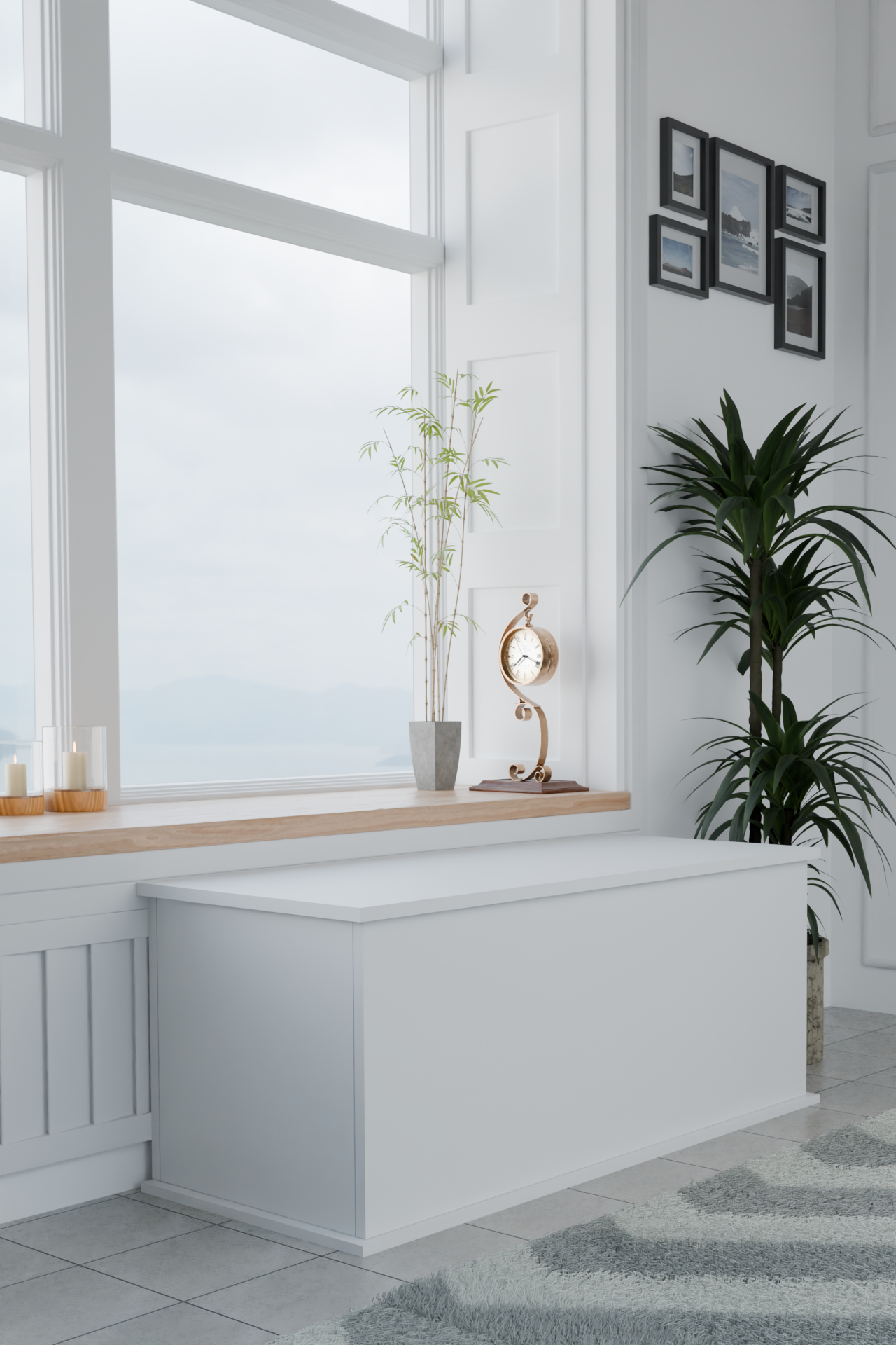 Çeyiz Sandığı Çok Amaçlı Saklama Kutusu Salon Antre Mobilyası Oyuncak Organizer Sandık 125x40 cm Beyaz