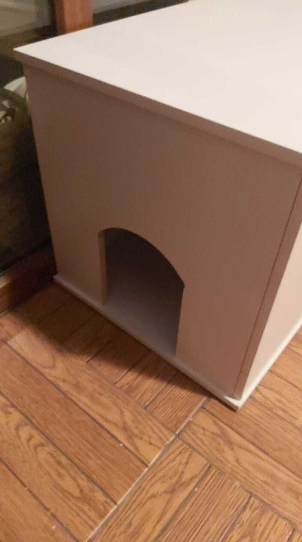 Kapaklı Sandıklı Kedi Tuvalet Kutusu | Pratik ve Hijyenik Mobilya Çözümü | Sandıklı Tasarım ile Estetik Görünüm | Gizli Tuvalet Alanı Beyaz