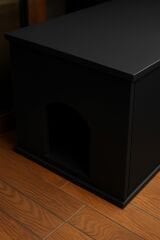 Kapaklı Sandıklı Kedi Tuvalet Kutusu | Pratik ve Hijyenik Mobilya Çözümü | Sandıklı Tasarım ile Estetik Görünüm | Gizli Tuvalet Alanı Siyah