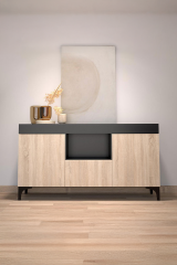 Modern Tasarım Çok Amaçlı Konsol Dolap Kapaklı ve Raflı Depolama Ünitesi Salon, Ofis için Şık Dolap