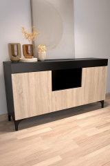 Modern Tasarım Çok Amaçlı Konsol Dolap Kapaklı ve Raflı Depolama Ünitesi Salon, Ofis için Şık Dolap