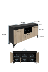 Modern Tasarım Çok Amaçlı Konsol Dolap Kapaklı ve Raflı Depolama Ünitesi Salon, Ofis için Şık Dolap