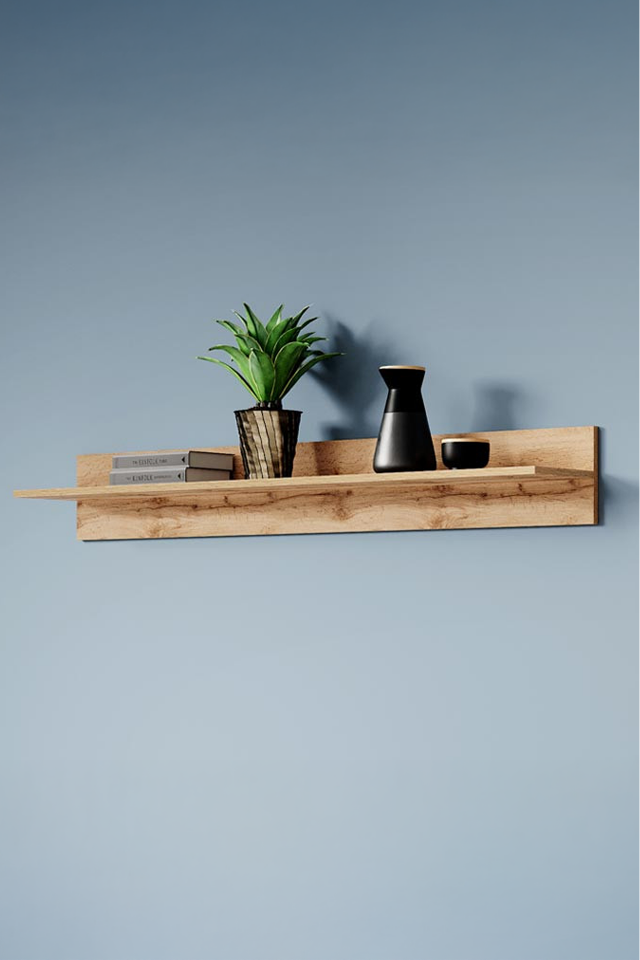 Ahşap Duvar Rafı | 150 cm Dekoratif Kitaplık Raf | Modern Salon Rafı | Yatak Odası - Ofis - Mutfak