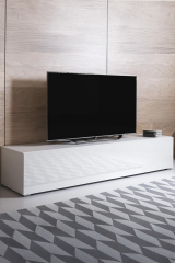 Modern TV Ünitesi Duvara Monte Kapaklı TV Sehpası Minimal Salon Raflı Depolama Ünitesi Beyaz 160cm