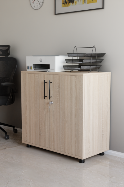 Çok Amaçlı Dolap Ofis Büro Mobilyası Evrak Dolabı Lüks Modern Kapaklı Raf Mobilya Sonoma Organizer