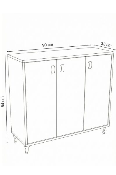 3 Kapaklı Ayakkabılık Raflı Modern Ayakkabı Dolabı, Geniş Depolama Alanı,Kapaklı Dolap Vestiyer Sonomo