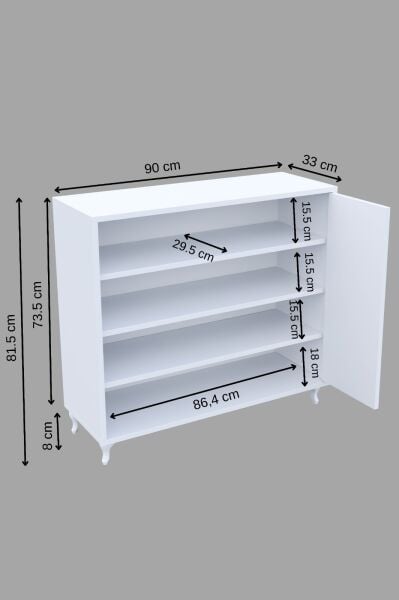 Modern 3 Kapaklı Ayakkabılık Çok Amaçlı 3 Kapaklı Dolap Vestiyer Antre Dolabı Beyaz
