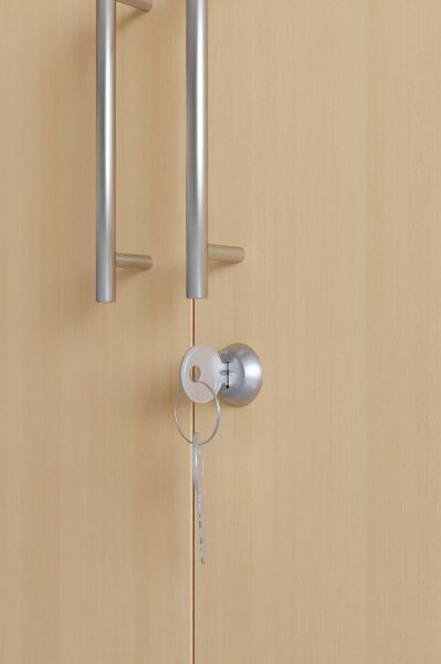 Çok Amaçlı Dolap Kilitli 2 Kapaklı Mutfak Dolabı,Kahve Köşesi Dolabı,Salon,Ofis Dolabı Kayın