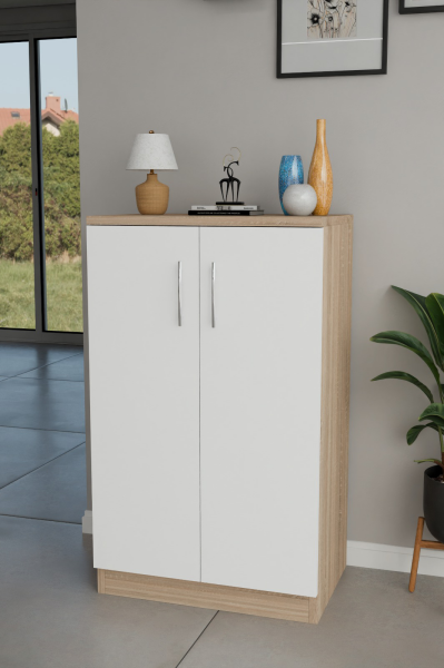 Çok Amaçlı Dolap 2 Kapaklı Raflı Dolap,Ayarlanabilir Raflı Mutfak,Salon,Ofis Dolabı,Ayakkabılık