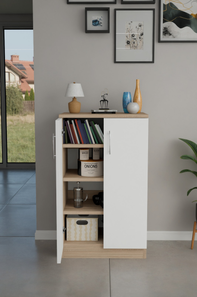 Çok Amaçlı Dolap 2 Kapaklı Raflı Dolap,Ayarlanabilir Raflı Mutfak,Salon,Ofis Dolabı,Ayakkabılık