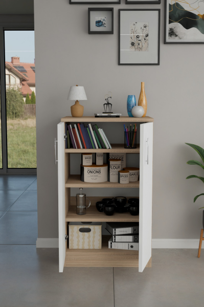 Çok Amaçlı Dolap 2 Kapaklı Raflı Dolap,Ayarlanabilir Raflı Mutfak,Salon,Ofis Dolabı,Ayakkabılık