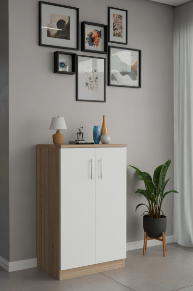 Çok Amaçlı Dolap 2 Kapaklı Raflı Dolap,Ayarlanabilir Raflı Mutfak,Salon,Ofis Dolabı,Ayakkabılık